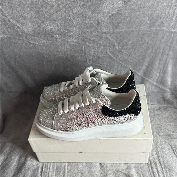 Alexander McQueen Silver and Black Sneakers - Picture 1 of 5